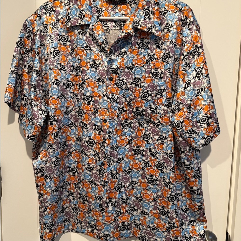 RtA Men's Vibrant Circle Pattern Shirt